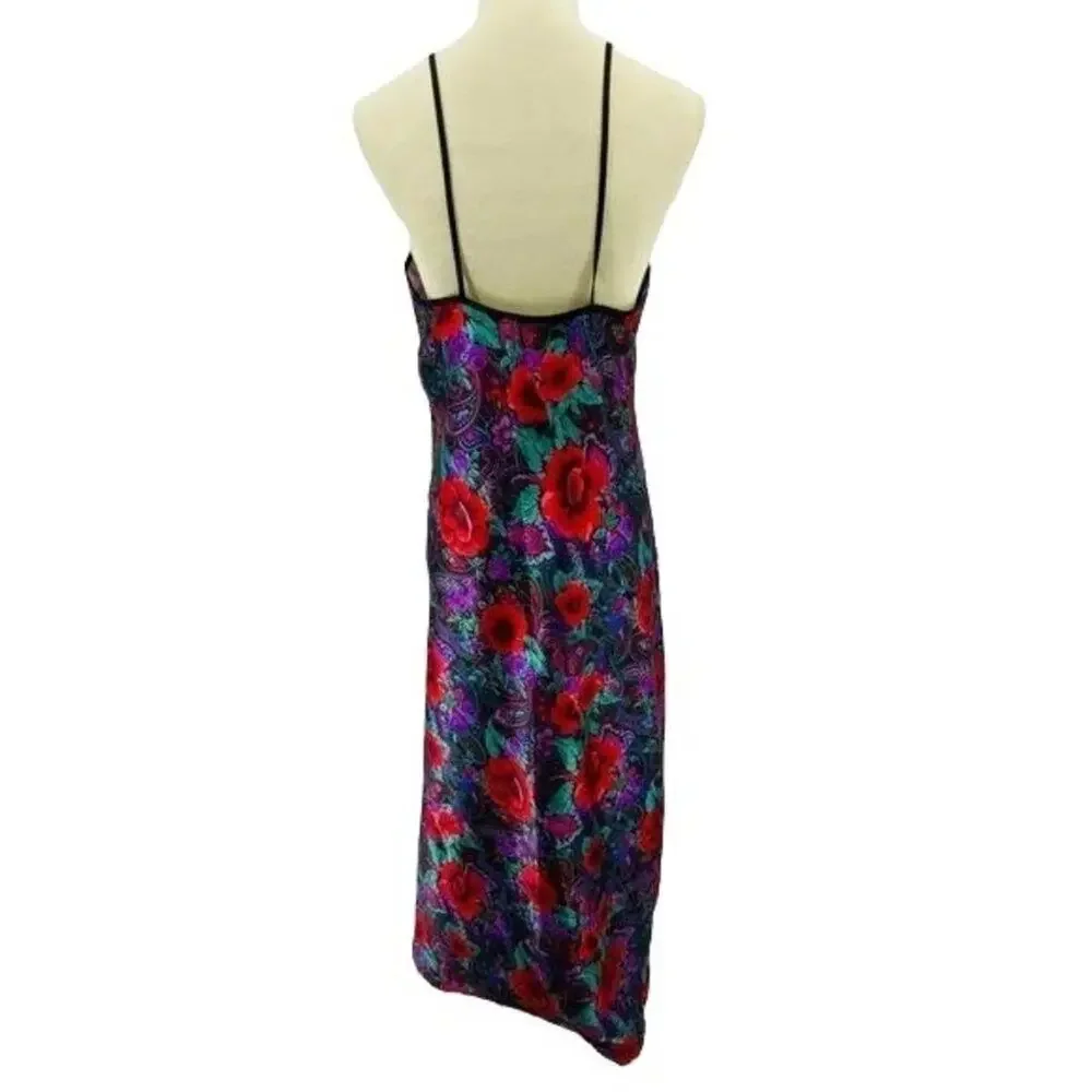 Vintage Delicates Nightgown Long Sleep Dress Medium Rich Floral - Picture 6 of 7